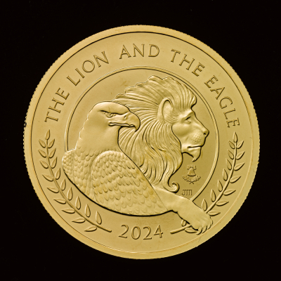 The Lion and The Eagle 2024 2oz Gold Proof Trial Piece