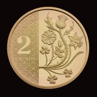King Charles III Definitives 2023 &pound;2 Gold Proof Trial Piece