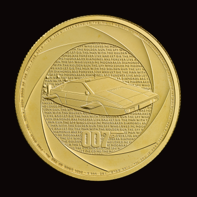 Six Decades of 007: Bond Films of the 1970s 1oz Gold Bullion Trial Piece