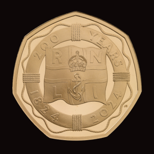 200 Years of the RNLI 2024 50p Gold Proof Trial Piece