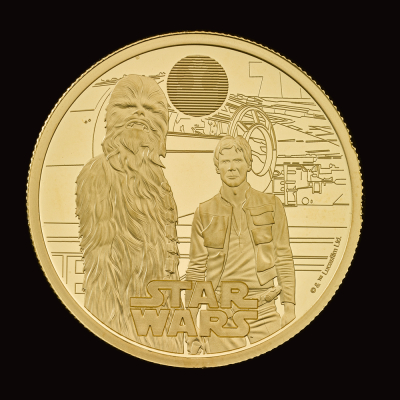 Star Wars Han Solo and Chewbacca 2024 1oz Gold Proof Trial Piece