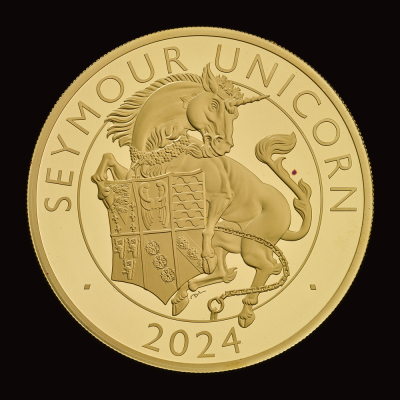 The Royal Tudor Beasts The Seymour Unicorn 2024 5oz Gold Proof Trial Piece