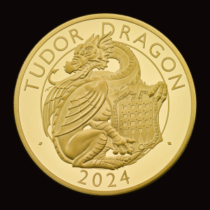 The Royal Tudor Beasts The Tudor Dragon 2024 5oz Gold Proof Trial Piece