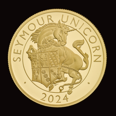 The Royal Tudor Beasts The Seymour Unicorn 2024 1oz Gold Proof Trial Piece