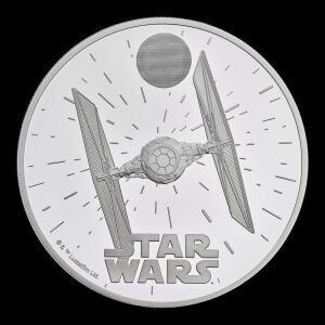 Star Wars TIE Fighter 2024 5oz Silver Proof Trial Piece