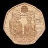 Star Wars Han Solo and Chewbacca 50p Gold Proof Trial Piece