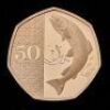 King Charles III Definitives 2024 50p Gold Proof Trial Piece