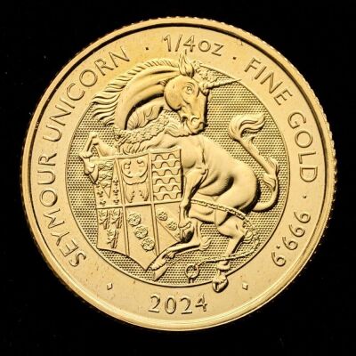 The Royal Tudor Beasts The Seymour Unicorn 2024 1/4oz Gold Bullion Trial Piece