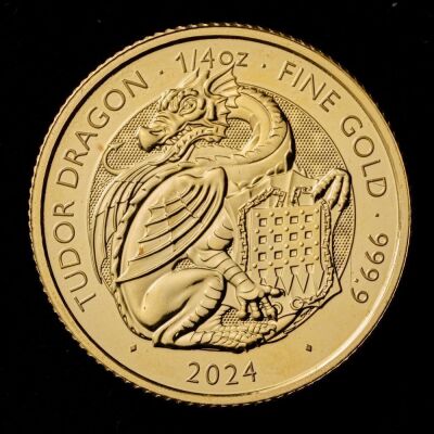 The Royal Tudor Beasts The Tudor Dragon 2024 1/4oz Gold Bullion Trial Piece