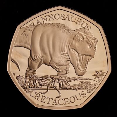 Tyrannosaurus 2024 50p Gold Proof Trial Piece