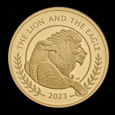 The Lion and The Eagle 2023 1oz Gold Proof Trial Piece