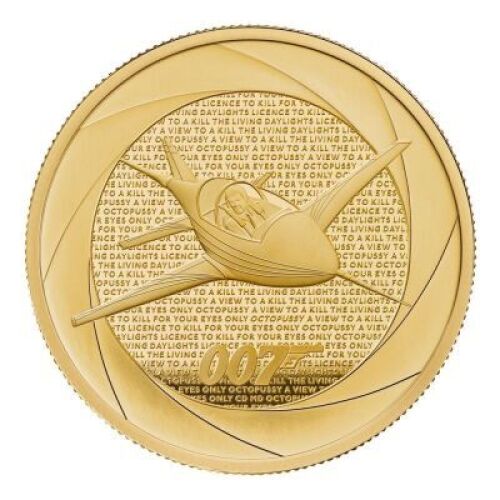 Six Decades of 007: Bond Films of the 1980s 2024 1oz Gold Proof Trial Piece