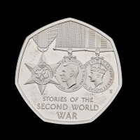 Stories of the Second World War 2025 50p Silver Proof Piedfort Trial Piece