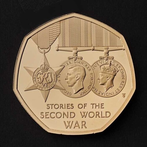 Stories of the Second World War 2025 50p Gold Proof Trial Piece