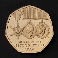Stories of the Second World War 2025 50p Gold Proof Trial Piece
