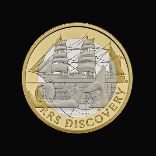 RRS Discovery 2025 &pound;2 Silver Proof Piedfort Trial Piece