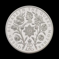 Queen Elizabeth The Queen Mother 2025 &pound;5 Silver Proof Piedfort Trial Piece