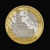 HMS Belfast 2025 &pound;2 Silver Proof Piedfort Trial Piece