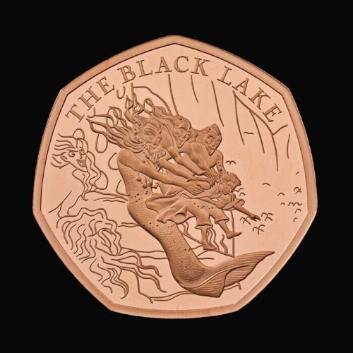 Harry Potter &ndash; Black Lake 2024 50p Gold Proof Trial Piece
