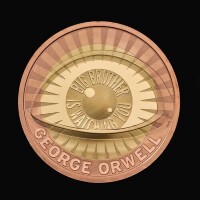 George Orwell 2025 &pound;2 Gold Proof Trial Piece