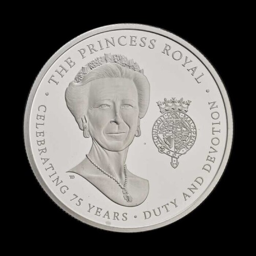 The 75th Birthday of HRH The Princess Royal 2025 &pound;5 Silver Piedfort Proof Trial Piece