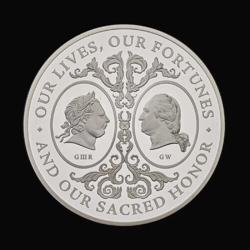 The Two Georges 2025 5oz Silver Proof Trial Piece