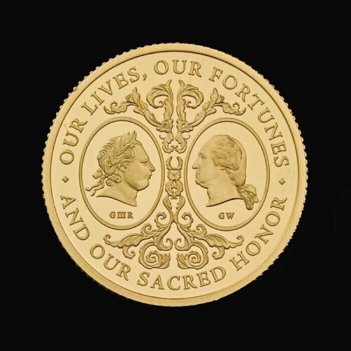 The Two Georges 2025 1/4oz Gold Proof Trial Piece