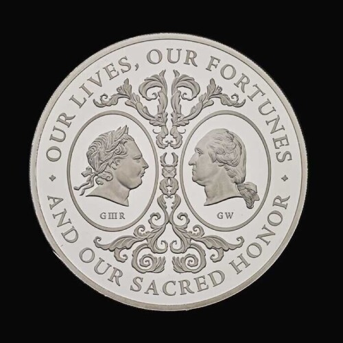 The Two Georges 2025 10oz Silver Proof Trial Piece