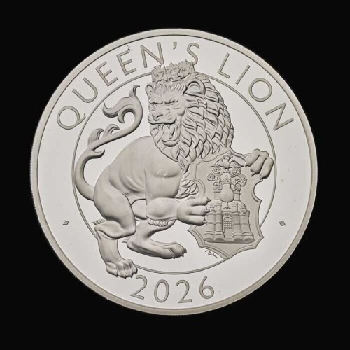 The Royal Tudor Beasts The Queen's Lion 2026 10oz Silver Proof Trial Piece