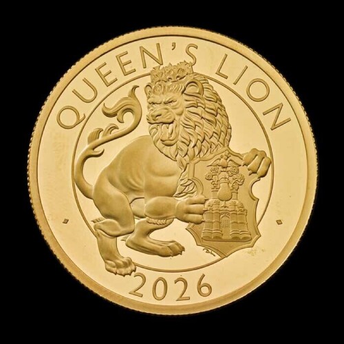 The Royal Tudor Beasts The Queen's Lion 2026 1oz Gold Proof Trial Piece
