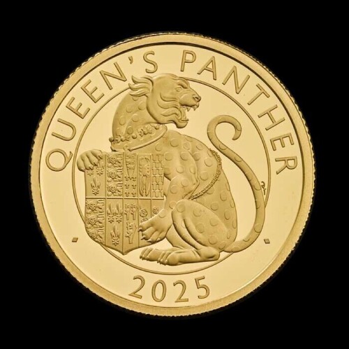 The Royal Tudor Beasts The Queen's Panther 2025 1/4oz Gold Proof Trial Piece