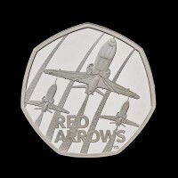 The Red Arrows 2025 50p Silver Proof Trial Piece