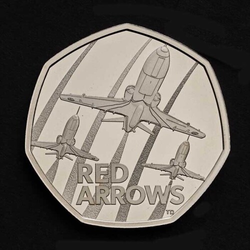 The Red Arrows 2025 50p Base Proof Trial Piece