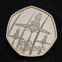 The Red Arrows 2025 50p Base Proof Trial Piece