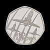 The Red Arrows 2025 50p Silver Proof Piedfort Trial Piece