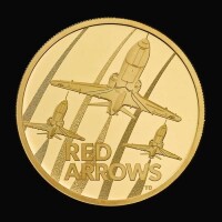 The Red Arrows 2025 2oz Gold Proof Trial Piece