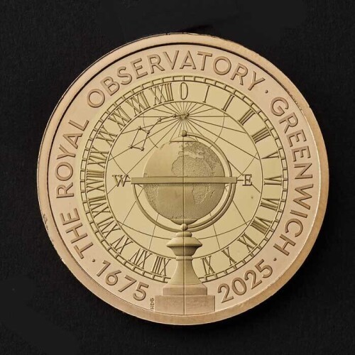 350 Years of the Royal Observatory, Greenwich 2025 &pound;2 Gold Proof Trial Piece