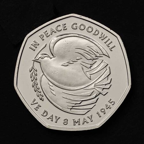 The 80th Anniversary of VE Day 2025 50p Brilliant Uncirculated Trial Piece