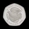 The 80th Anniversary of VE Day 2025 50p Silver Proof Piedfort Trial Piece
