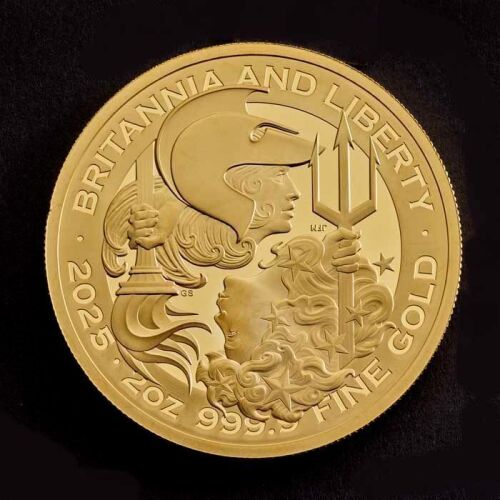 Britannia and Liberty 2025 2oz Gold Proof Trial Piece