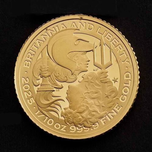 Britannia and Liberty 2025 1/10oz Gold Proof Trial Piece