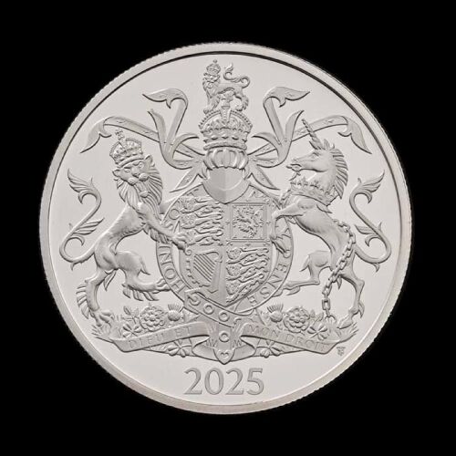 The Coat of Arms of His Majesty King Charles III 2025 &pound;5 Silver Proof Trial Piece