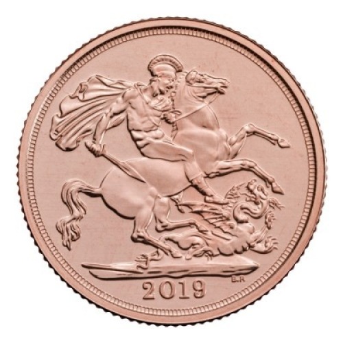The Sovereign 2019 Gold Bullion Die Trial Piece