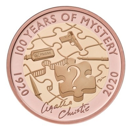 Agatha Christie: 100 Years of Mystery 2020 &pound;2 United Kingdom Gold Proof Die Trial Piece