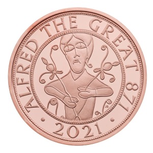 Alfred the Great 2021 £5 Gold Proof Die Trial Piece