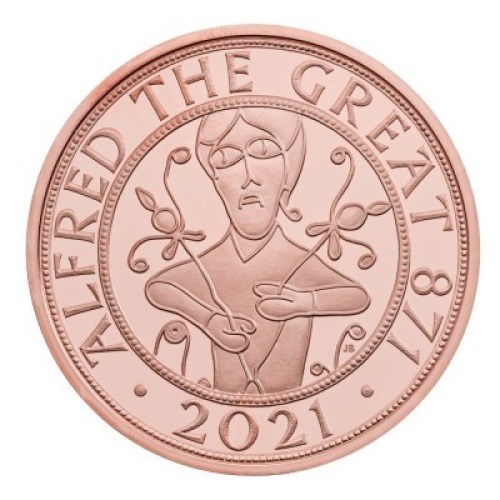 Alfred the Great 2021 &pound;5 Gold Proof Die Trial Piece