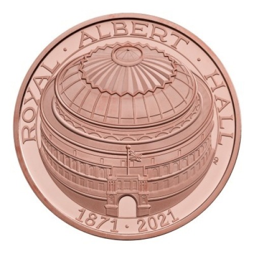 The 150th Anniversary of the Royal Albert Hall 2021 &pound;5 Gold Proof Die Trial Piece