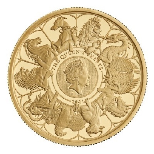 The Queen's Beasts 2021 UK 1oz Gold Proof Die Trial Piece