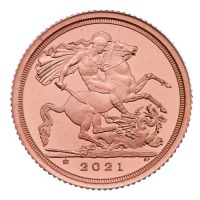 The Quarter-Sovereign 2021 Gold Proof Die Trial Piece
