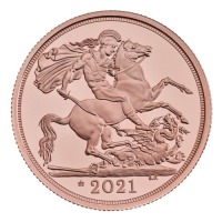 The Double-Sovereign 2021 Gold Proof Die Trial Piece